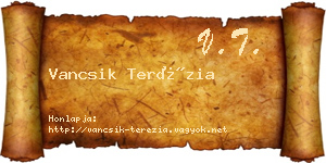 Vancsik Terézia névjegykártya